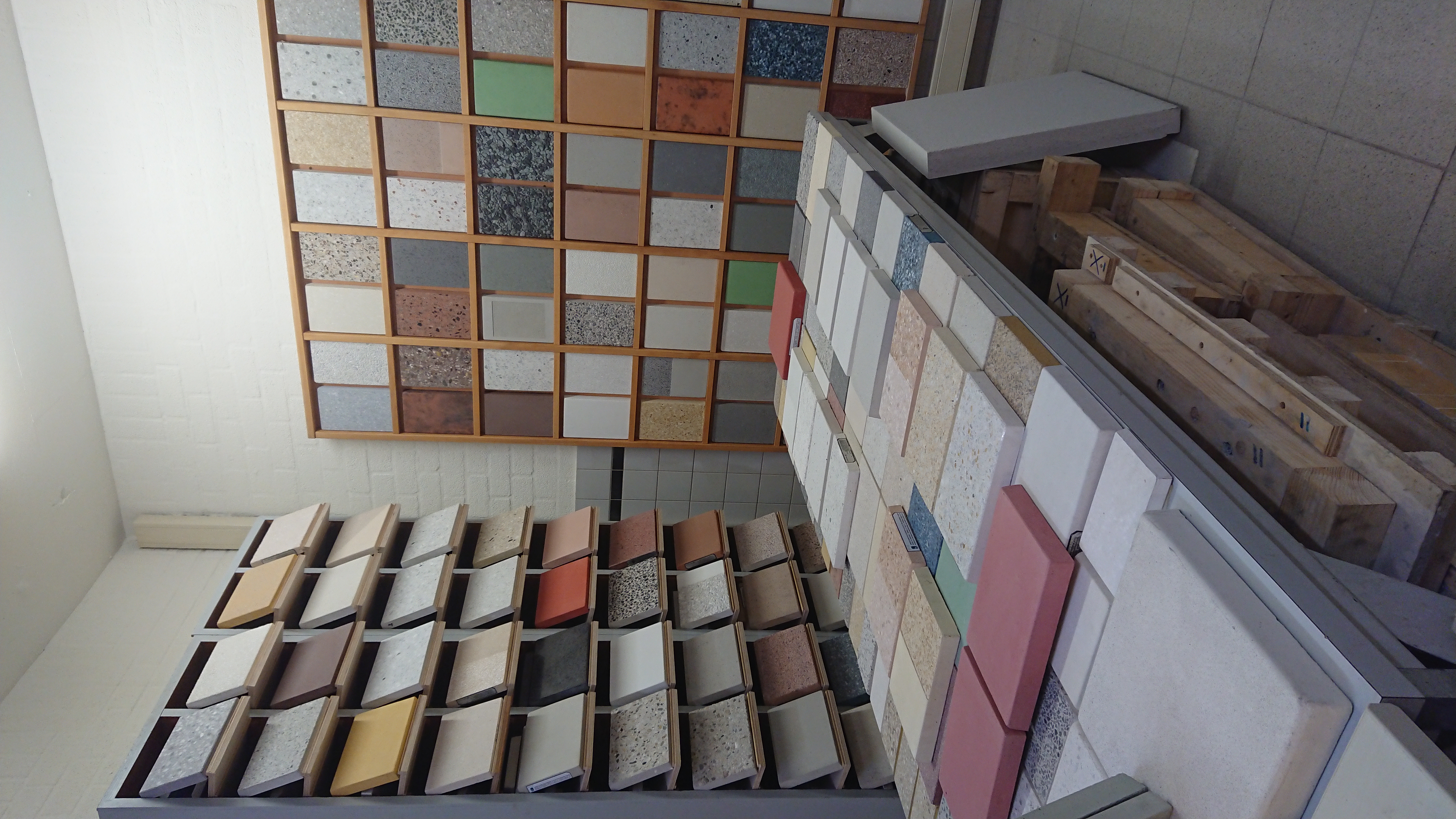 The various examples of kinds and colours of concrete available!
